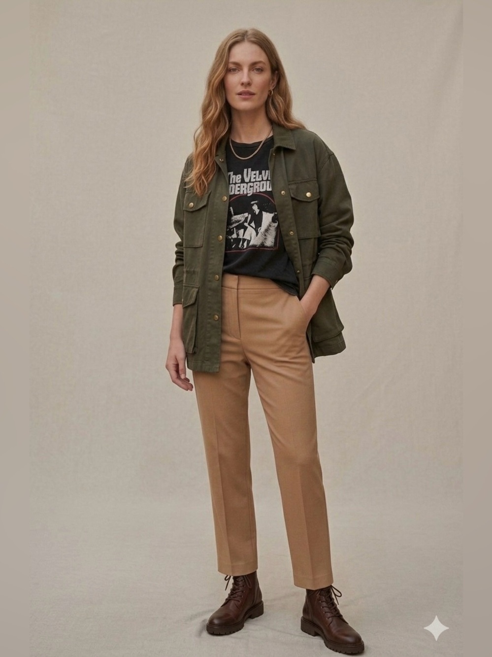 Sandro Flat Front Straight Leg Trouser Dress Pants in Tan